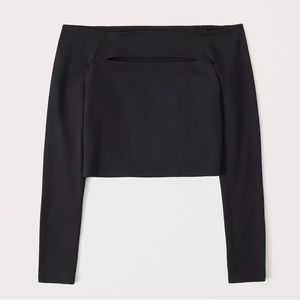 Abercrombie & Fitch Long-Sleeve Seamless Fabric Off-The-Shoulder Cutout Top